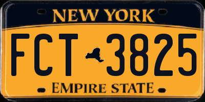 NY license plate FCT3825