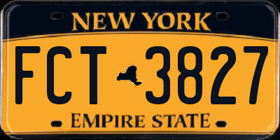 NY license plate FCT3827