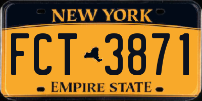 NY license plate FCT3871