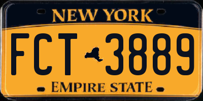 NY license plate FCT3889