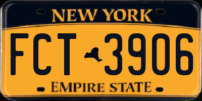 NY license plate FCT3906