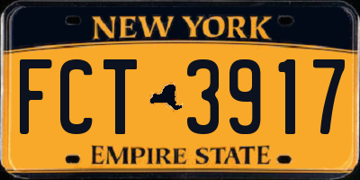 NY license plate FCT3917