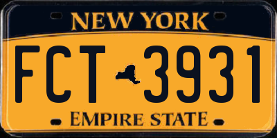 NY license plate FCT3931