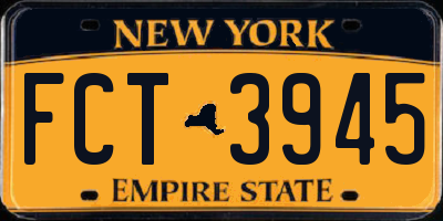 NY license plate FCT3945