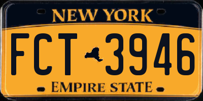 NY license plate FCT3946