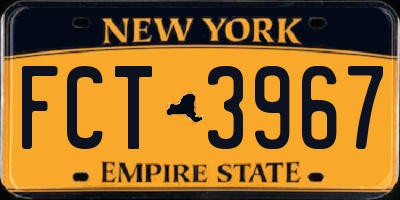 NY license plate FCT3967
