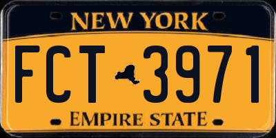 NY license plate FCT3971