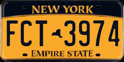 NY license plate FCT3974