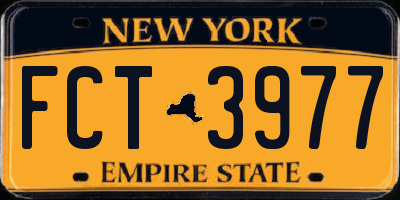 NY license plate FCT3977