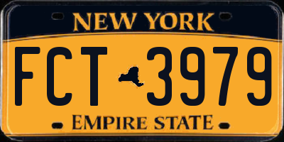 NY license plate FCT3979