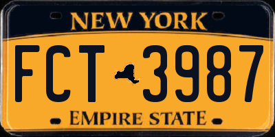 NY license plate FCT3987