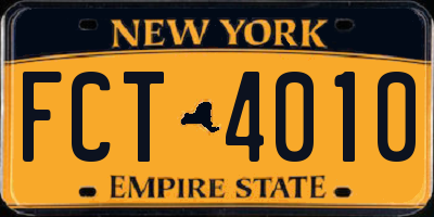 NY license plate FCT4010