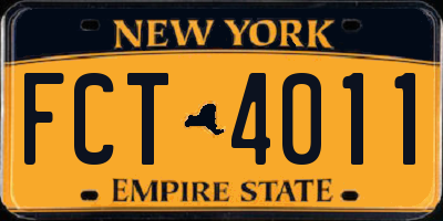 NY license plate FCT4011