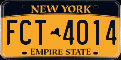 NY license plate FCT4014