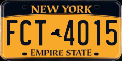 NY license plate FCT4015