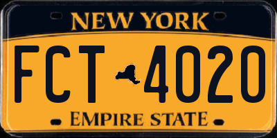 NY license plate FCT4020