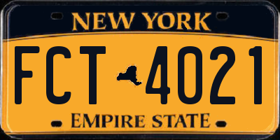NY license plate FCT4021