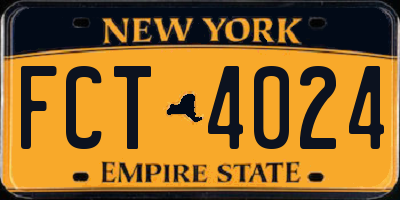 NY license plate FCT4024