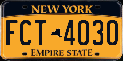 NY license plate FCT4030