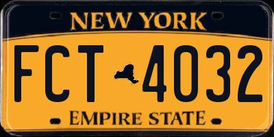 NY license plate FCT4032