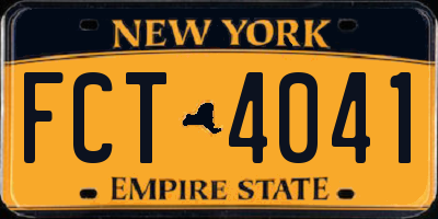 NY license plate FCT4041