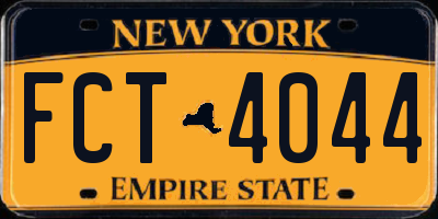 NY license plate FCT4044