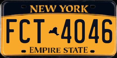 NY license plate FCT4046