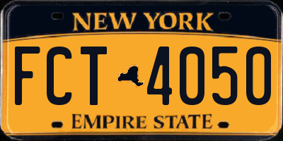NY license plate FCT4050