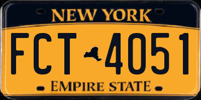 NY license plate FCT4051