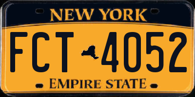 NY license plate FCT4052