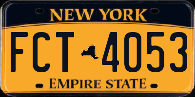 NY license plate FCT4053