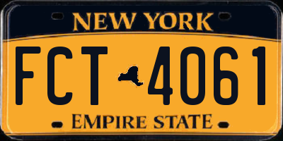 NY license plate FCT4061