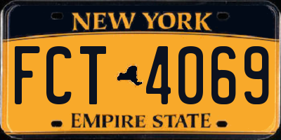 NY license plate FCT4069