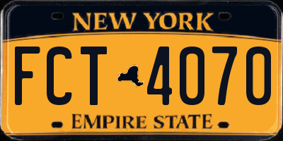 NY license plate FCT4070