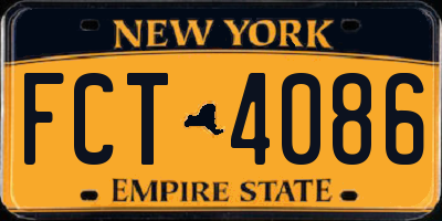 NY license plate FCT4086