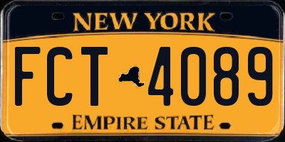 NY license plate FCT4089