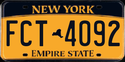 NY license plate FCT4092