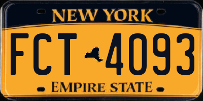 NY license plate FCT4093
