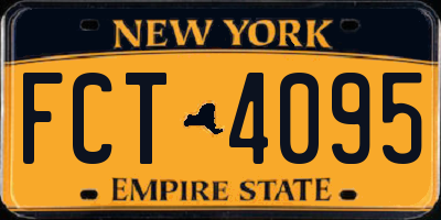 NY license plate FCT4095