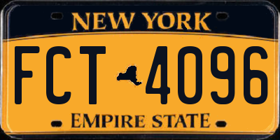 NY license plate FCT4096