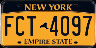 NY license plate FCT4097