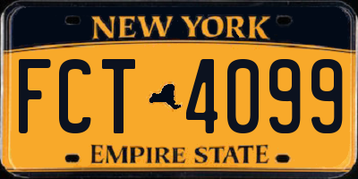 NY license plate FCT4099