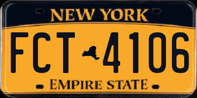 NY license plate FCT4106