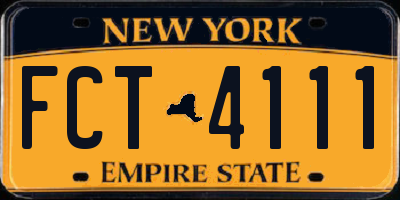 NY license plate FCT4111