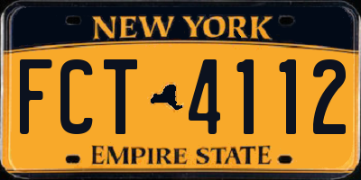 NY license plate FCT4112