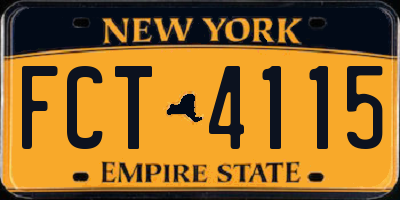 NY license plate FCT4115