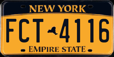 NY license plate FCT4116