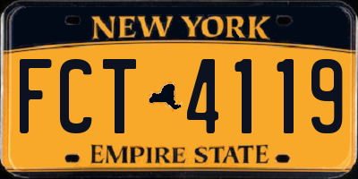 NY license plate FCT4119