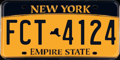 NY license plate FCT4124