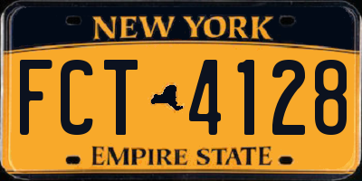 NY license plate FCT4128